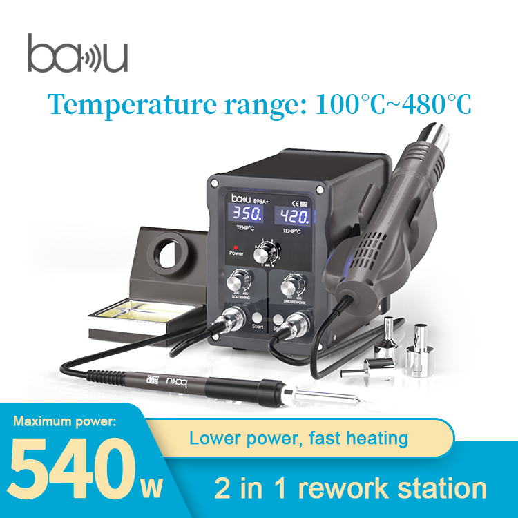 BAKU ba-898A+  Solder Station, 2 in 1 Digital Display SMD Hot Air Rework Station and Soldering Iron,