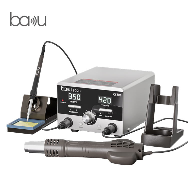 Precision soldering is a breeze with the ba-909D 2-in-1 Constant Temperature Soldering Station.