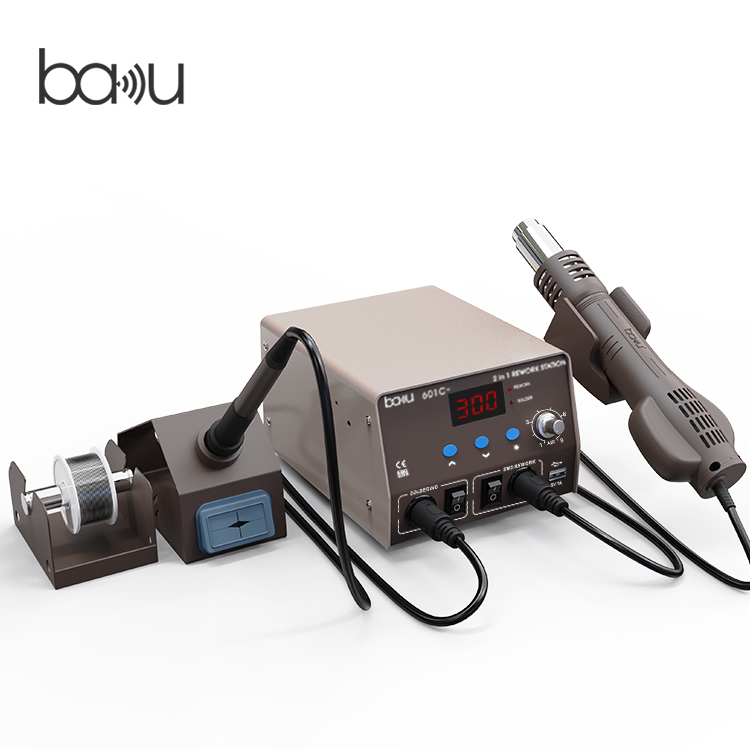 BAKU hot selling ba-601C+ smart digital soldering stationhot air rework soldering iron station for iPhone PCB fix