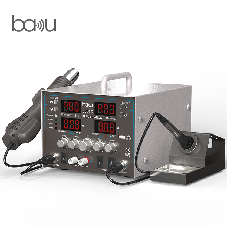Multifunctional BAKU 3in 1 original smd digital hot air rework desoldering soldering station for wholesales ba-8305D