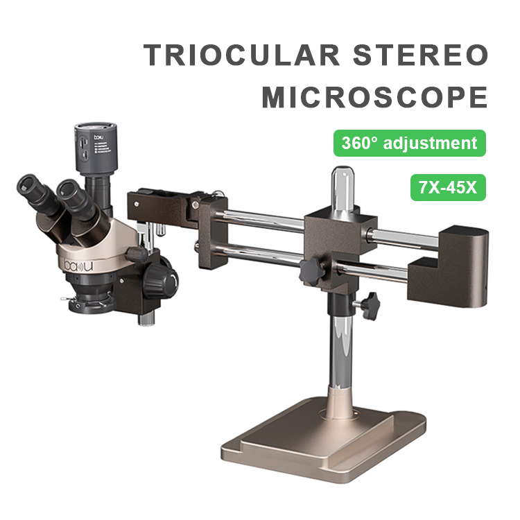 7-45x Trinocular Stereo Zoom Microscope BA-010T